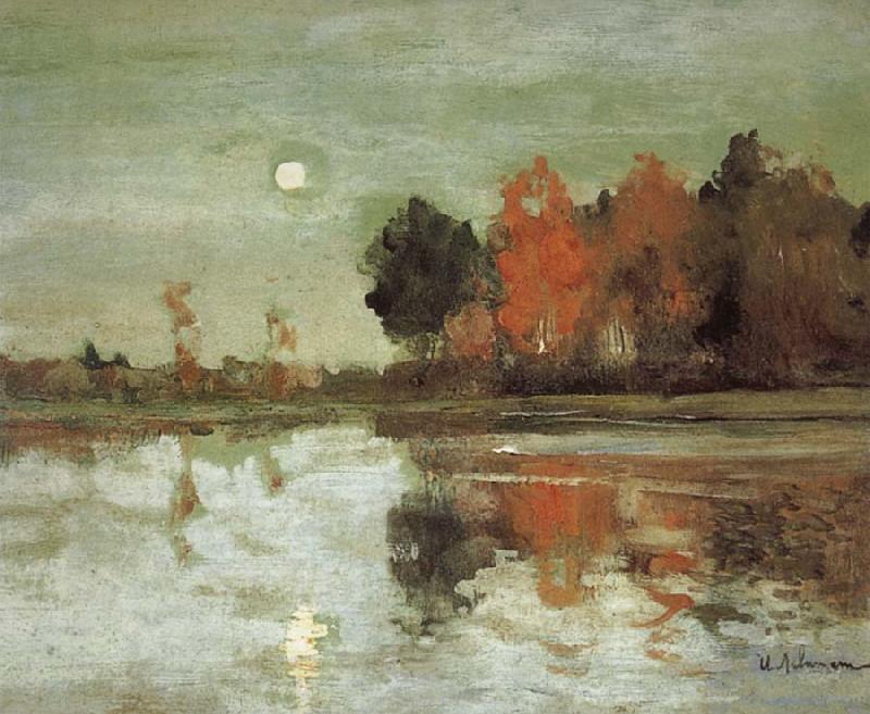 Isaac Ilich Levitan Twilight Moon-study oil painting picture